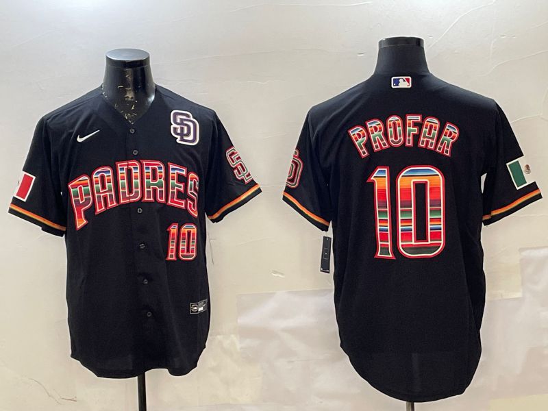 Men San Diego Padres 10 Profar Black Fashion Game 2025 Nike MLB Jersey style 3